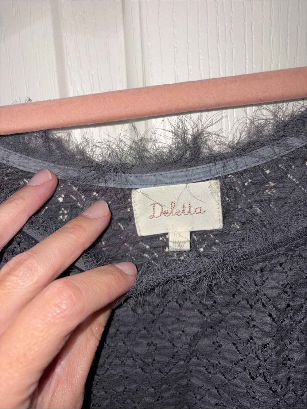 Anthropologie Deletta Charcoal Textured Knit Sweater - Picture 2 of 8